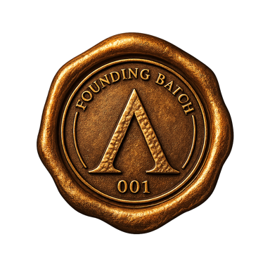 Founding Batch No. 001 seal